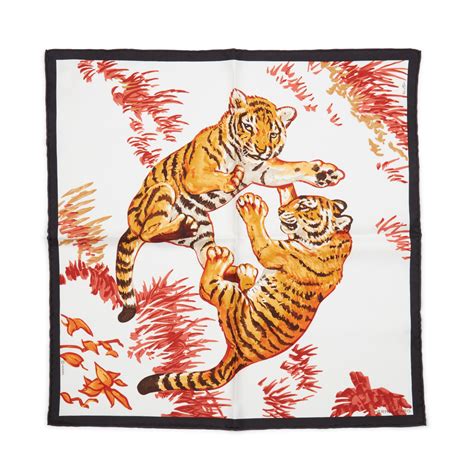 les tigreaux hermes|Hermès Multicolor Silk Les Tigreaux By Robert Dallet Scarf 45 .